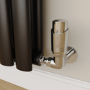 Refurbished Elego Chrome Modern TRV Corner Thermostatic Radiator Valves With Lockshield