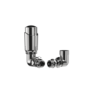 Refurbished Elego Chrome Modern TRV Corner Thermostatic Radiator Valves With Lockshield