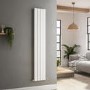 GRADE A2 - Riace White Vertical Flat Designer Radiator 1600x272mm Double Panel 2458 BTU