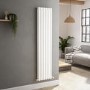 Sorrento White Vertical Oval Designer Radiator 1600x354mm Double Panel 3351 BTU