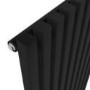 GRADE A2 - Ravello Midnight Black Vertical Square Designer Radiator 1800x450mm Single Panel 3618 BTU