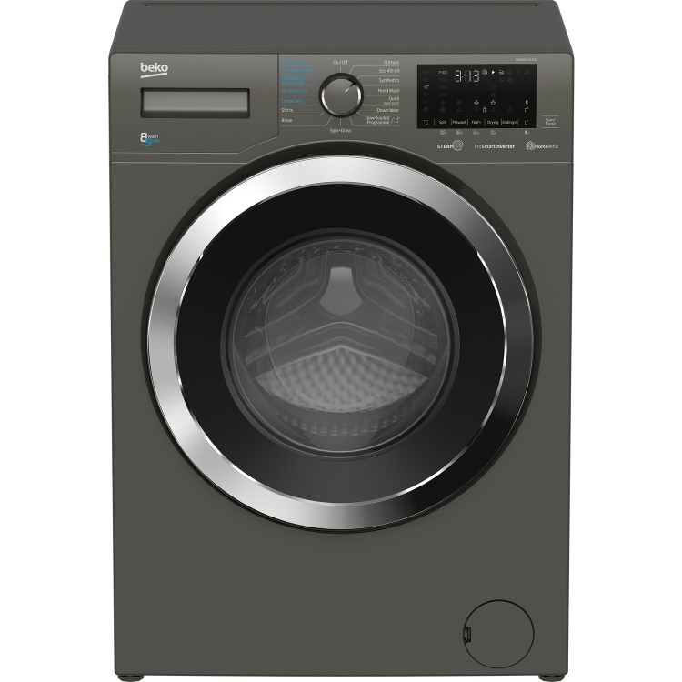Refurbished Beko WDER8540441G Freestanding 8/5KG 1400 Spin Washer Dryer Graphite