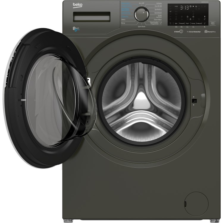 Refurbished Beko WDER8540441G Freestanding 8/5KG 1400 Spin Washer Dryer Graphite