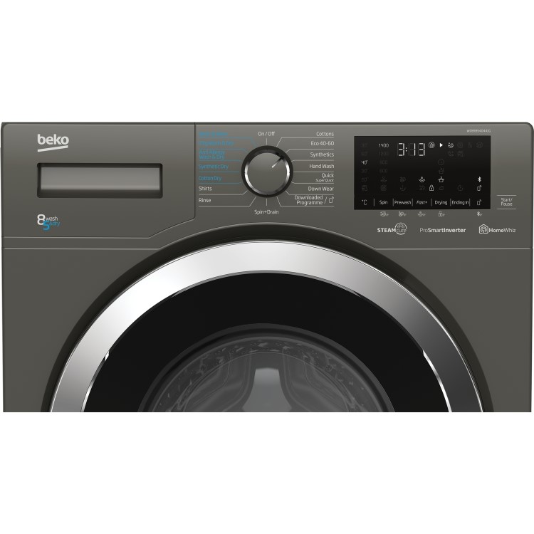 Refurbished Beko WDER8540441G Freestanding 8/5KG 1400 Spin Washer Dryer Graphite