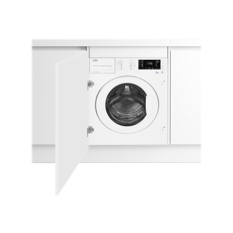 Refurbished Beko WDIY854310F Integrated 8/5KG 1400 Spin Washer Dryer White