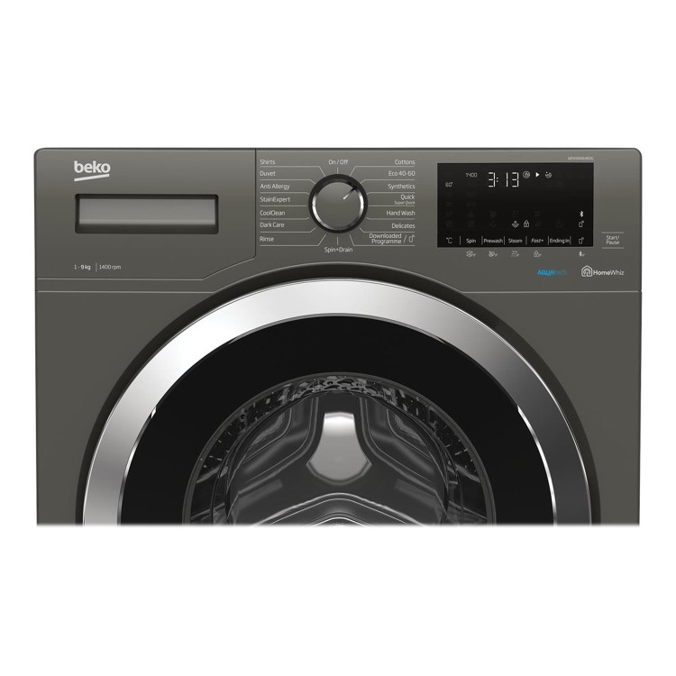 Refurbished Beko Aquatech WEX94064E0G Freestanding 9KG 1400 Spin Washing Machine Graphite