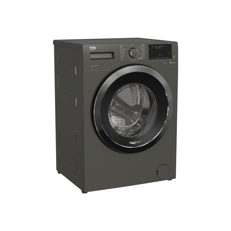 Refurbished Beko Aquatech WEX94064E0G Freestanding 9KG 1400 Spin Washing Machine Graphite
