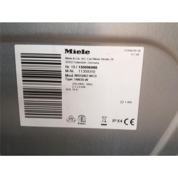 Refurbished Miele WSG663 Freestanding 9KG 1400 SpinWashing Machine