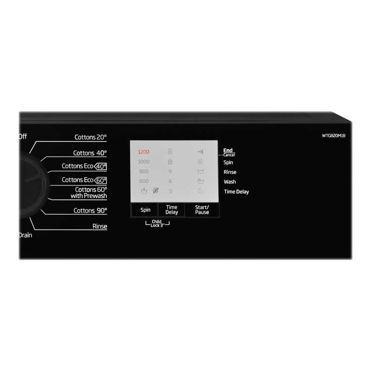 Refurbished Beko WTG820M1B Freestanding 8KG 1200 Spin Washing Machine Black