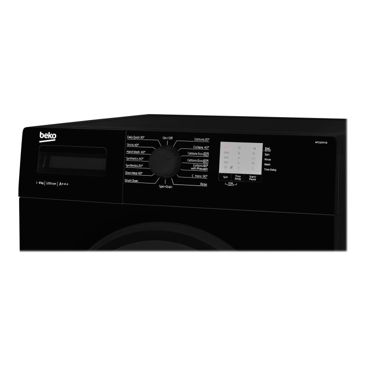 Refurbished Beko WTG820M1B Freestanding 8KG 1200 Spin Washing Machine Black