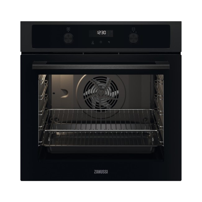 Zanussi Series 20 FanCook Electric Single Oven with PlusSteam- Black