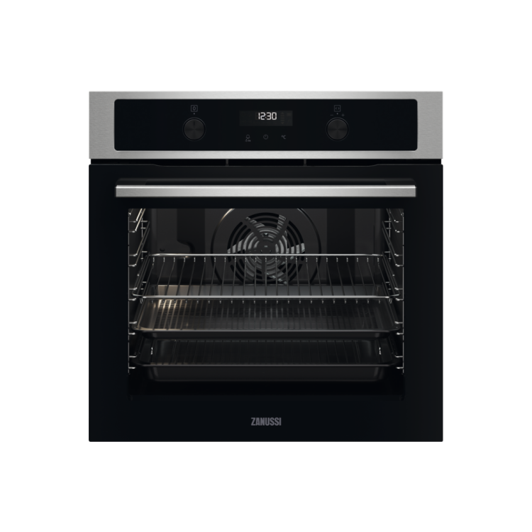 Refurbished Zanussi Series 60 ZOPNA7X1 60cm Pyrolytic AirFry Single Built In Electric Oven Stainless Steel