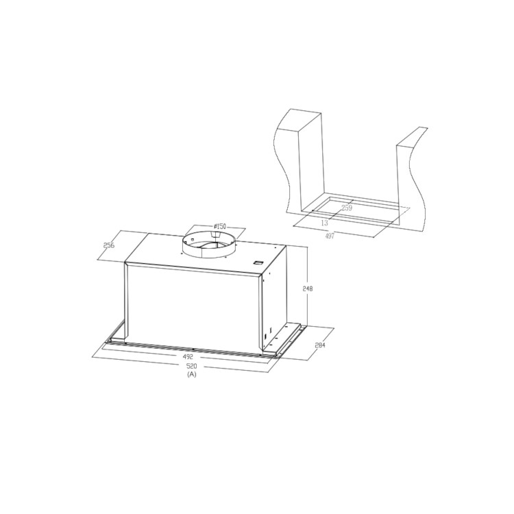 Refurbished electriQ eiqcanopy52s 52cm Canopy Cooker Hood Stainless Steel