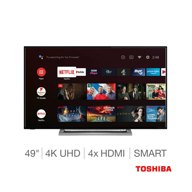 Refurbished Toshiba 49'' 4K Ultra HD with HDR10 LED Freeview Play Smart TV