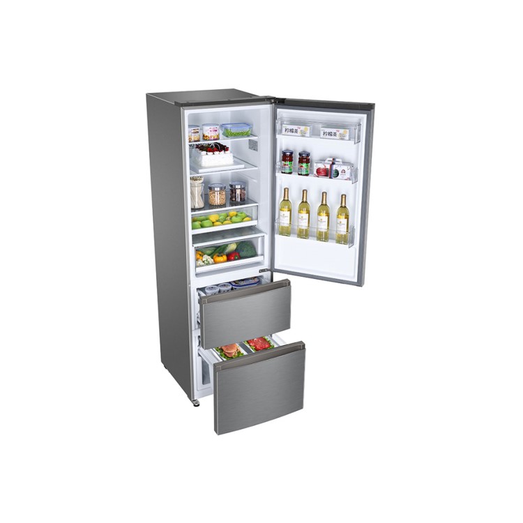 Refurbished Haier A3FE635CGJE Freestanding 343 Litre Frost Free Fridge Freezer Stainless Steel