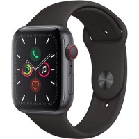 Refurbished Apple Watch Series 5 44mm Space Grey Aluminium with Black Sports Band