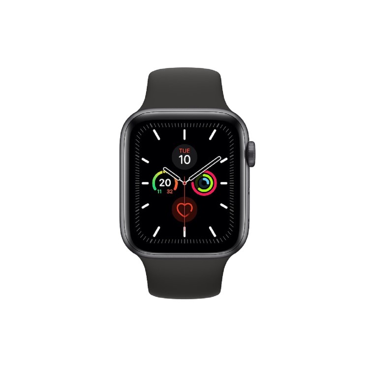 Refurbished Apple Watch Series 5 44mm Space Grey Aluminium with Black Sports Band