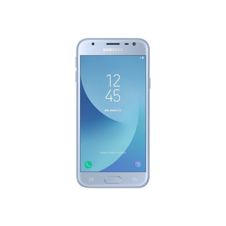 Refurbished Samsung Galaxy J3 2017 Blue Silver 5" 16GB 4G Unlocked & SIM Free