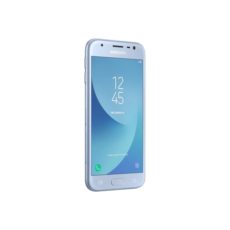 Refurbished Samsung Galaxy J3 2017 Blue Silver 5" 16GB 4G Unlocked & SIM Free