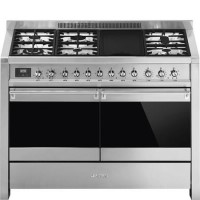 Refurbished Smeg Opera 120cm Dual Fuel Range Cooker with Electric Griddle Stainless Steel Refurbished Smeg Opera 120cm Dual Fuel Range Cooker with Electric Griddle Stainless Steel