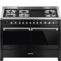 Smeg Opera 120cm Dual Fuel Range Cooker with Electric Griddle - Black
