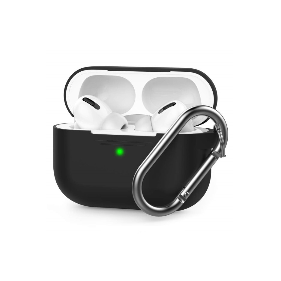 AirPods Pro Silicone Case w/Carabiner Clip Black BuyItDirect.ie