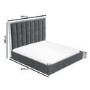 Grey Velvet Super King Size Ottoman Bed with High Headboard - Aaliyah