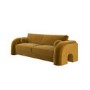 Yellow Velvet Curved 3 Seater Sofa - Aurelia