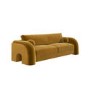 Yellow Velvet Curved 3 Seater Sofa - Aurelia