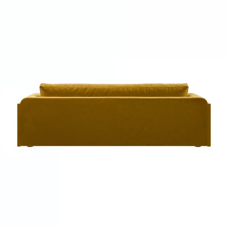 ALMOST PERFECT - Yellow Velvet Curved 3 Seater Sofa - Aurelia