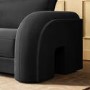 Dark Grey Velvet Curved 3 Seater Sofa - Aurelia