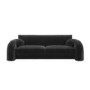Dark Grey Velvet Curved 3 Seater Sofa - Aurelia