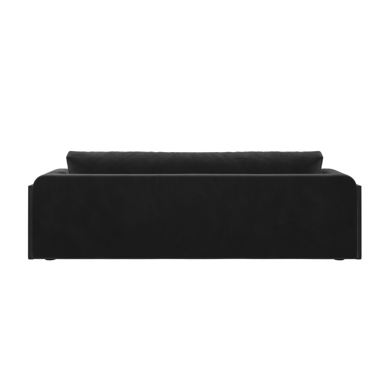 Dark Grey Velvet Curved 3 Seater Sofa - Aurelia