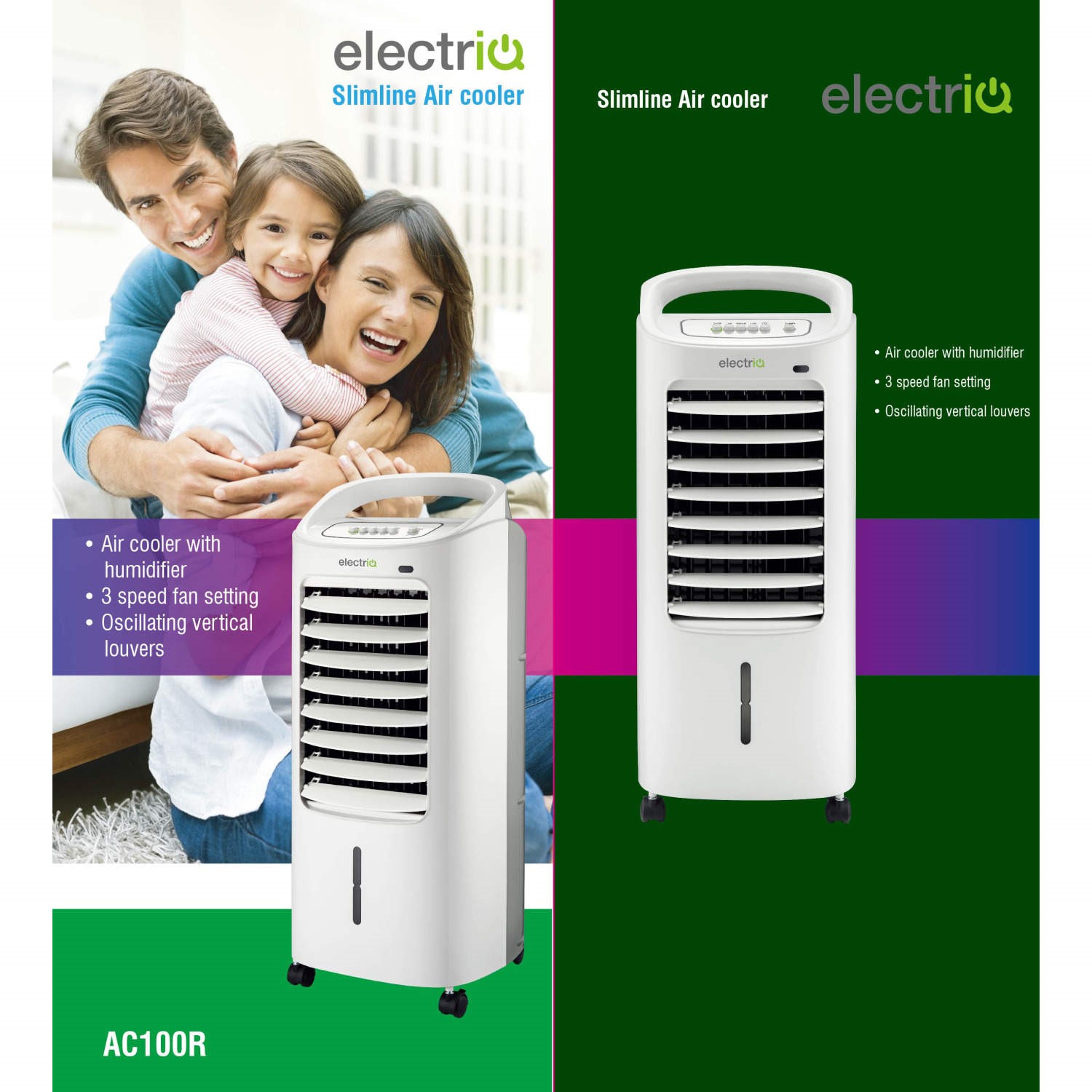 electriq slimline eco evaporative air cooler