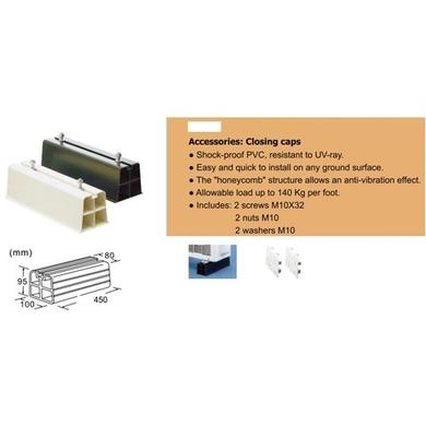 Refurbished ACBFS450PB  Floor Stand Base Set of 2 in black for Air Conditioner Unit / Heat Pump up to 140 kg PVC 450mm length