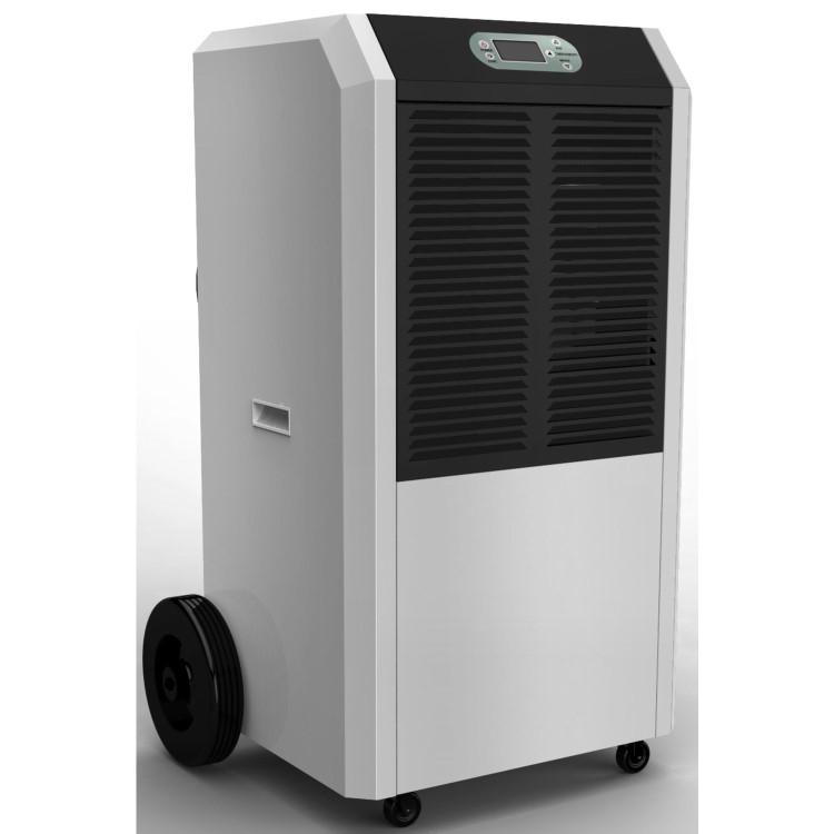 GRADE A1 - Amcor 90 litre per day Commercial Dehumidifier on Large wheels with digital humidistat and uplift pump