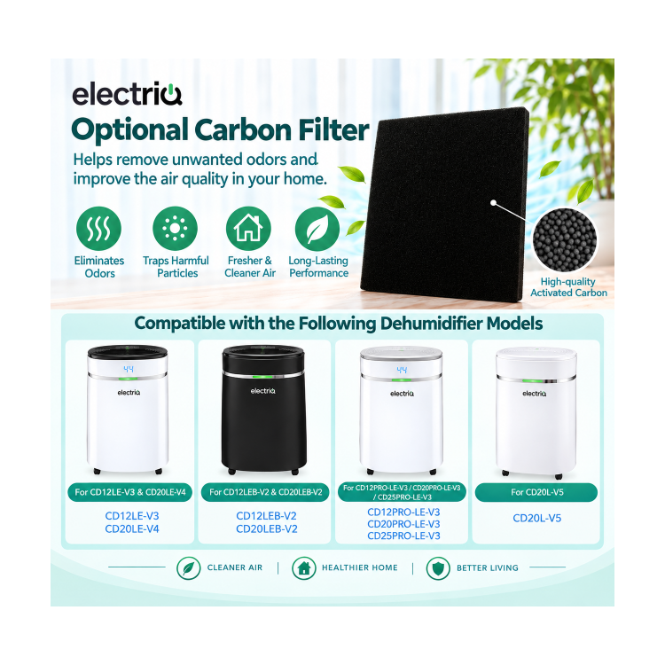 Active Carbon Filter compatible with CD20L-V5 CD12LE-V3 CD12LEB-V2 CD12PRO-LE-V3 CD20LE-V4 CD20LEB-V2 CD20PRO-LE-V3 CD25PRO-LE-V3