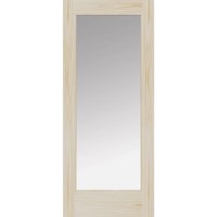 External Accoya Pattern 10 with Clear Glass - Unfinished, 1981 x 762 x 44 mm