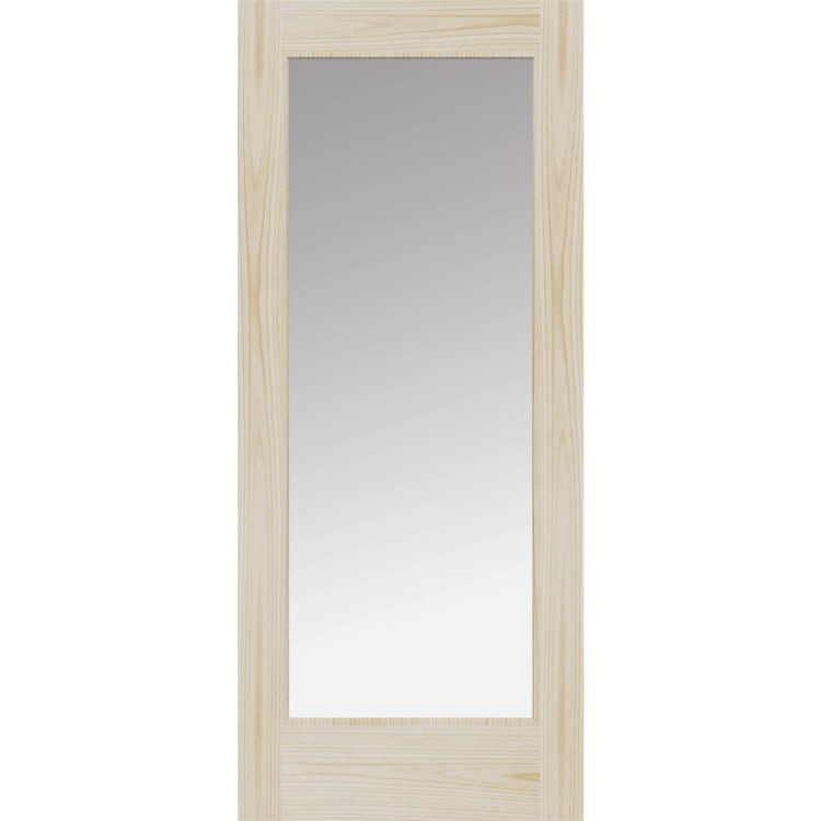 External Accoya Pattern 10 with Clear Glass - Unfinished, 1981 x 762 x 44 mm