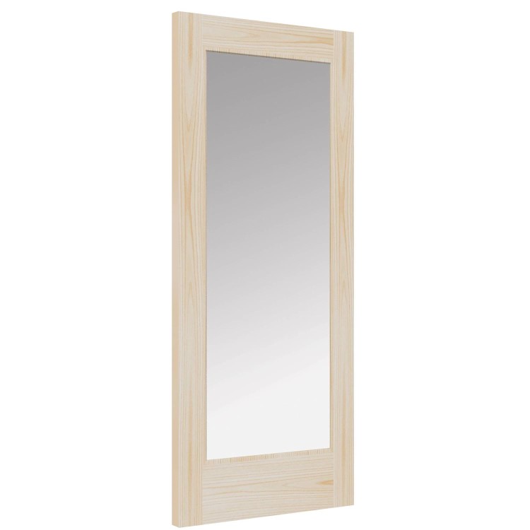 External Accoya Pattern 10 with Clear Glass - Unfinished, 1981 x 762 x 44 mm