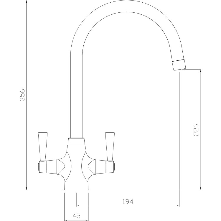 Abode Stamford Dual Lever Mixer Tap - Chrome