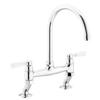 Abode Traditional Bridge Mixer Tap - Chrome
