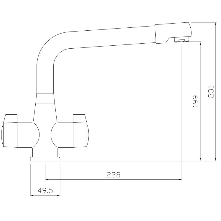 Abode Turina Quarter Turn Mixer Tap - Chrome