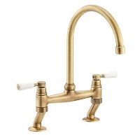 Abode Traditional Bridge Mixer Tap - Antique Brass