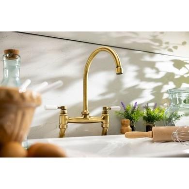 Abode Traditional Bridge Mixer Tap - Antique Brass