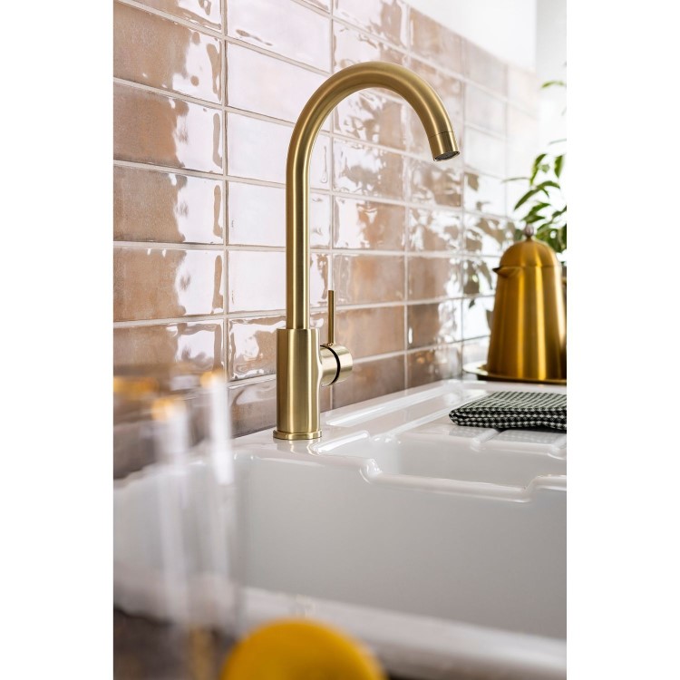 Abode Nico Single Lever Mixer Tap - Brushed Brass
