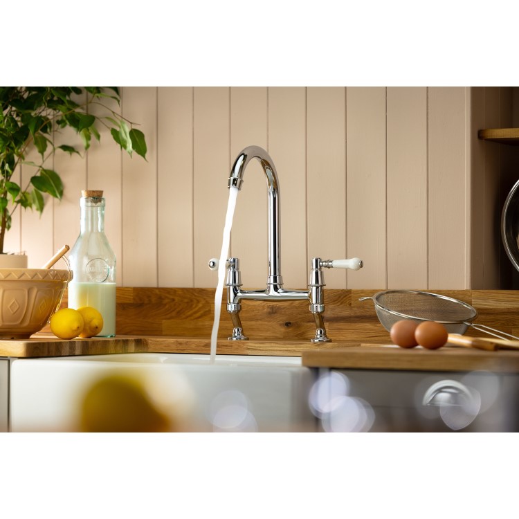 Abode Keswick Bridge Traditional Mixer Tap - Chrome