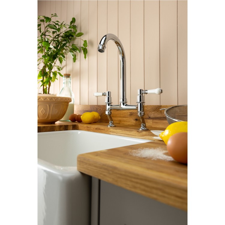 Abode Keswick Bridge Traditional Mixer Tap - Chrome