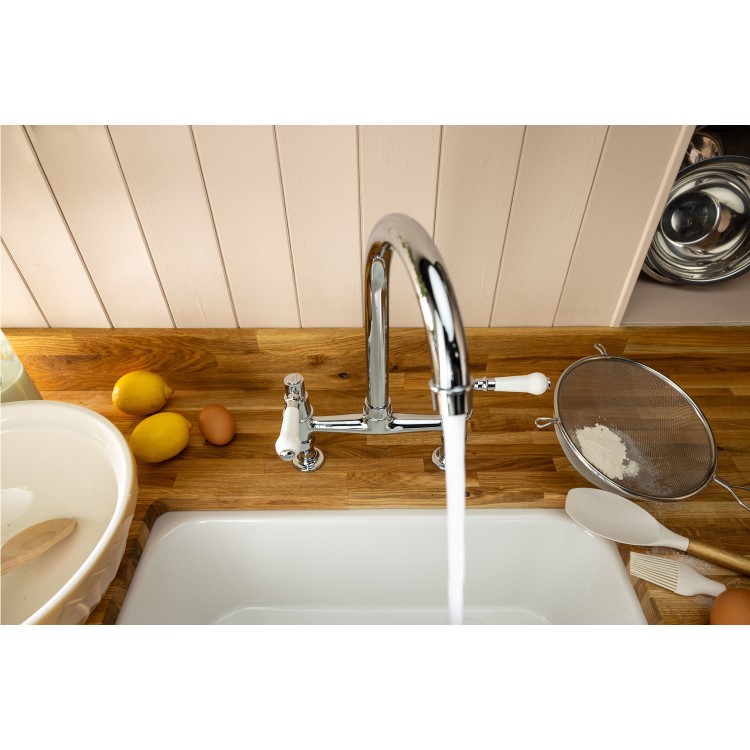 Abode Keswick Bridge Traditional Mixer Tap - Chrome