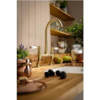 Abode Keswick Bridge Traditional Mixer Tap - Brushed Brass